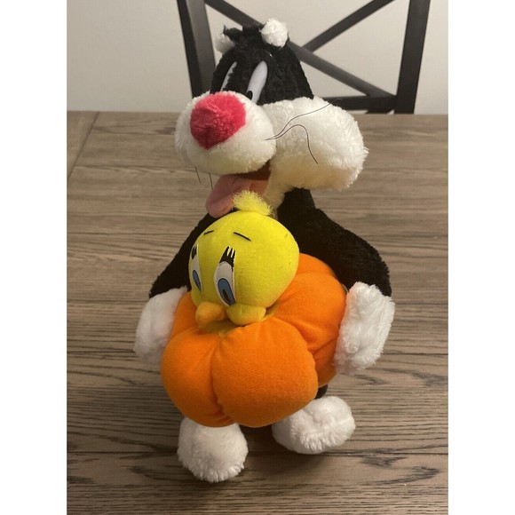 Looney Tunes Other - Vintage LOONEY TUNES pumpkin TWEETY Sylvester 1997 HALLOWEEN gift PLUSH